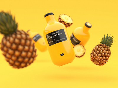 Atomic fruits 3d 3dsmax brand colors illustration packaging