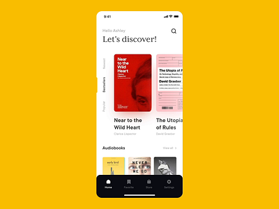 Book Store App Concept animation app audiobook books design ebook interaction interface library mobile product product design reading sdh store store app ui ux