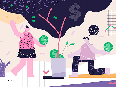 Investing Concept business concept finance flat illustration growth invest money