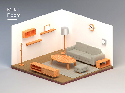 MUJI Room c4d muji room