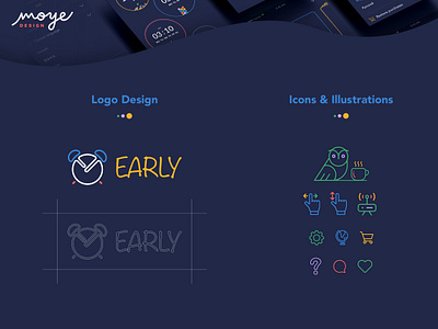 Early Game Alarm_Design Process appdesign branding design icons illustrations logo mobile app design moye moyedesign uidesign uxdesign