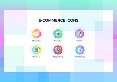 E-Commerce Colorful Icon Set accounting adobe xd banking calm colorful ecommerce icon set illustration isometric loyalty membership payment purple purple gradient shopping square ui ux web web design