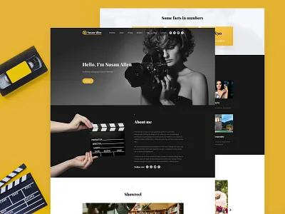 Videographer / Video Production Website Template about me business illustration orange photo template design templates video web design webdesign weblium website builder website concept website design website templates