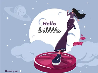 Hello Dribbble design digitalart first design first post firstshot flat design flat illustration illustration illustrator vector art vector design