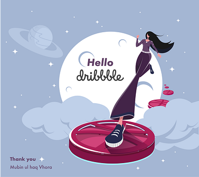 Hello Dribbble design digitalart first design first post firstshot flat design flat illustration illustration illustrator vector art vector design