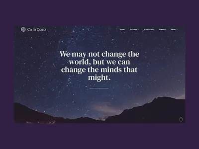 Carter Corson – Live Site! animation business business site clean corporate design home homepage live site minimal purple serif serif font ui ux video web web page webpage website