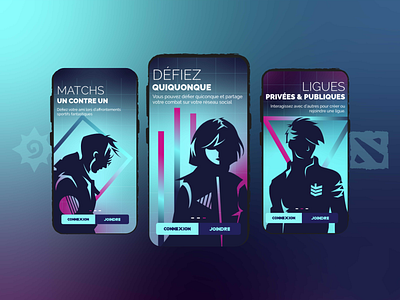 E-sport mobile application "Sparteam" app design illustration illustrator ui ux