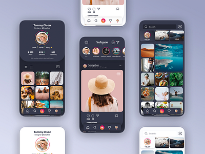 Instagram dark mode app app design appdesigner branding dark dark app dark mode dark theme dark ui design designer instagram ui ui ux ui design uidesign uiux