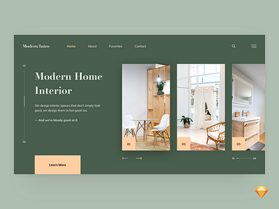 Modern Intro Website Design architecture branding cards clean decor design ecommerce freebies furniture homepage interior interior design landingpage logo minimal modern ui ux webdesign website