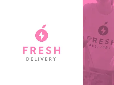 Fresh Delivery apple brand delivery fast fresh fruit grocery logo logodesign orange pink