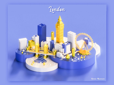 London 3d 3d animation big ben building city game graphic illustration interface isometric landing page london lowpoly nature tree bridge render town ui ux united kingdom web