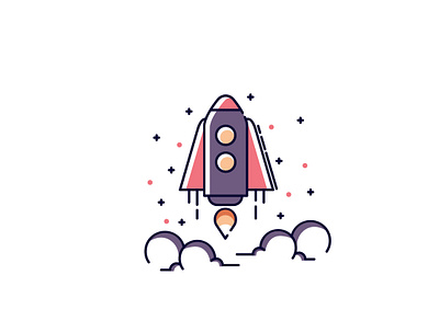 Rocket cosmos design flat flatline icon icons illustration illustrator line logo rocket vector