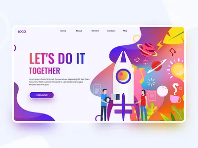 Lets do it. clean colors creative design design gradients illustration landingpage ui uiux ux web web design web page