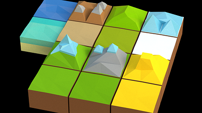 Terrain Tiles for Battle of Polytopia - Game of Thrones Intro 3d 3d animation animation battle game game of thrones indie low poly of polytopia thrones tile tileset video