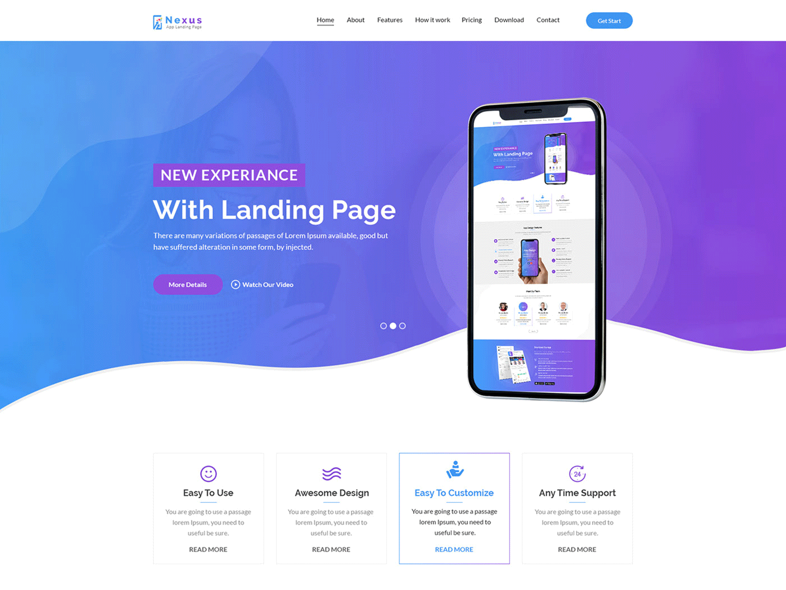 Mobile App Landing Page UI design Version_02 bootstrap template branding graphic design landing page design mobile app design user interface webdesign