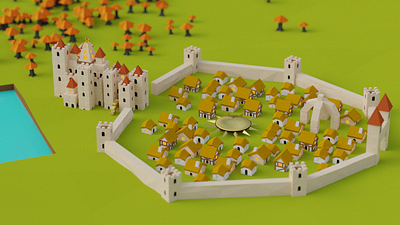 Hoodrick City for Battle of Polytopia Game of Thrones Intro 3d 3d animation animation british buildings castle english game game of thrones kins landing low poly thrones video