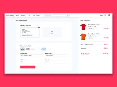 CheckOut Page DailyUI Task No: 002 dailyui dailyui 002 ui uiux