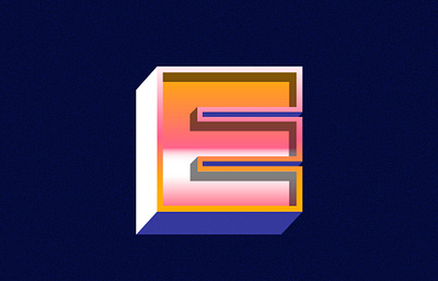 Letter E futuristic illustrator type vector