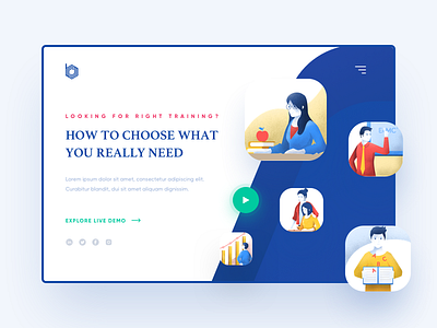 Tutor design illustration ui web