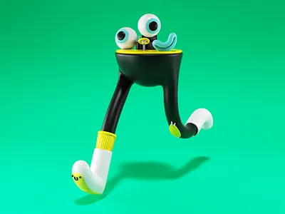Run! 3d character character design design eyes fast foot fun green illustration kids life render run runner