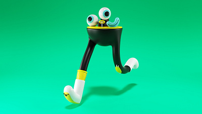 Run! 3d character character design design eyes fast foot fun green illustration kids life render run runner