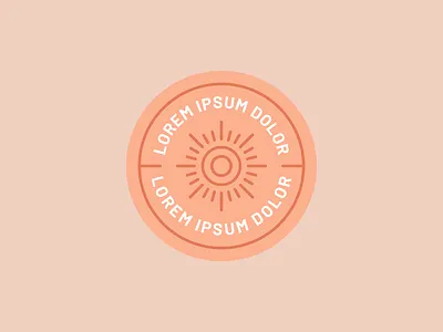 Sun Logo badge branding circle circle badge flat line icon logo orange peach sun sunshine