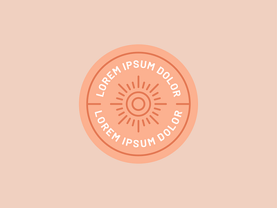 Sun Logo badge branding circle circle badge flat line icon logo orange peach sun sunshine