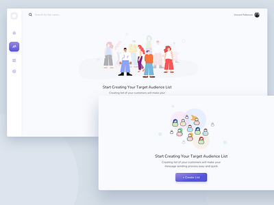 Empty State for Target Audience List concept design creative design emptystate illustration minimalist ui ui design ux design web app