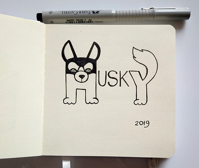 Husky dog husky inktober2019