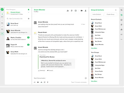 Flock App Redesign - Full Case Study. admin admin dashboard chat communication interface polls sidebar team todo webapp