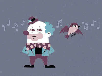 Clown and Mocking Bird bird bow tie clown music mystery