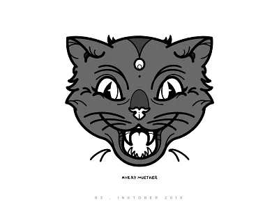 Cat Boy black cat blackwork cat halloween illustration inktober ipad kitty meow procreate spooky