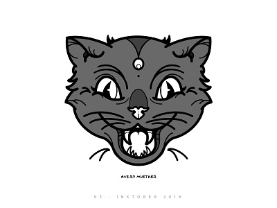 Cat Boy black cat blackwork cat halloween illustration inktober ipad kitty meow procreate spooky