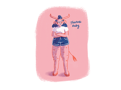 Tauro bby cute illustration taurus zodiac