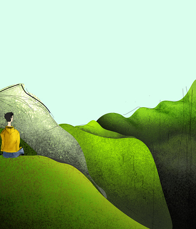 Hills sketch illustration landscape nature photoshop