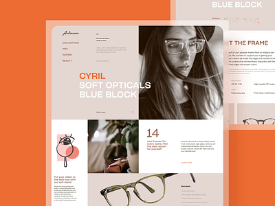 Glasses Ecommerce Website design design studio ecommerce ecommerce design glasses graphic design home page interaction interaction design interface ui user experience user interface ux web web design web interface web navigation website website design