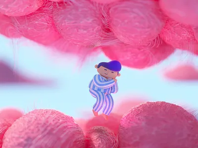 Cotton Candy_ scene04 3d c4d character characterdesign clouds octane pink
