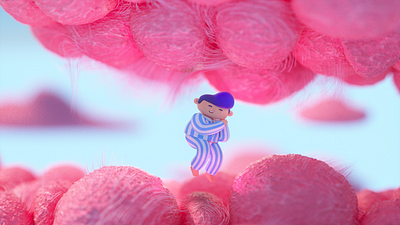 Cotton Candy_ scene04 3d c4d character characterdesign clouds octane pink