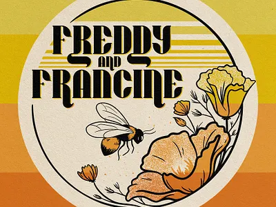 Freddy & Francine band logo band merch band tee bee flowers