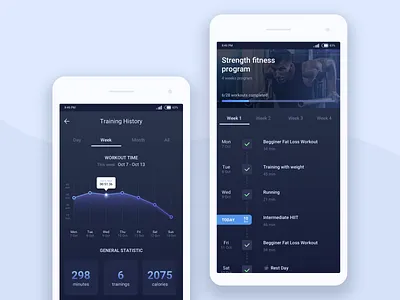 Workout Tracker #DailyUI day #041 041 app dailyui dark ui design fitness app interface mobile program report sport tracker ui ux workout workout tracker
