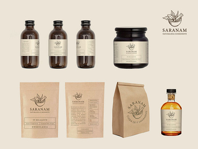 Saranam aurea carmin brand branding branding design design design studio graphicdesign logo logo design packaging tags