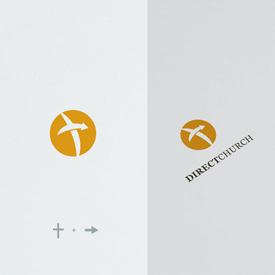 Church logo arrow church community cross direct direction fate gold people