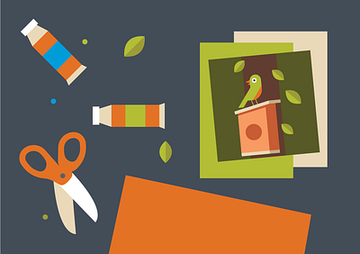 Klímabarát18 - Climate strategy event art arts and crafts bird change class climate collage craft desk event leaf leaves paint paper pen pencil school scissors strategy student