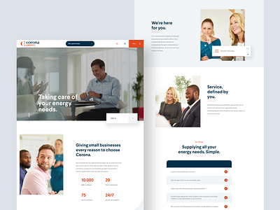 Corona Energy b2b blue business corporate design energy grey interface office orange shadow sketch typography ui ui design ux web website