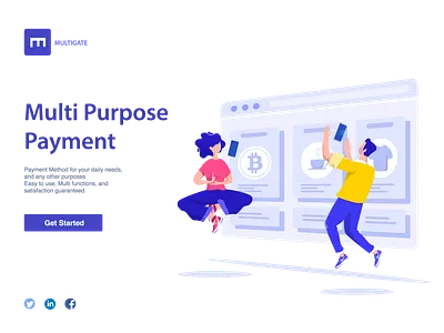 MultiGate - Multi Purpose Payment Method Illustration design flat flat design flat character hero hero banner illustration social vector web
