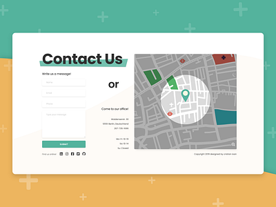 Contact Us Desktop 028 address contact contact us dailyui dailyui028 dailyuichallenge design desktop form map message page social media