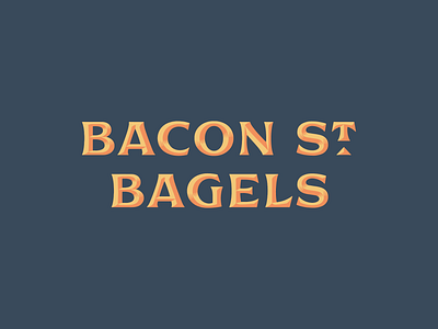 Bacon St. Bagels 1 beveled branding logo type typography