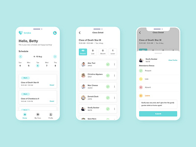 Tendee - Student Leave App Exploration app design ios leave mobile mobile app mobile app design school app student teacher ui ux
