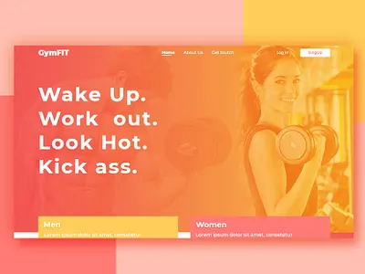 Gym landing page branding landing page logo photoshop simple ui design web design website xd design
