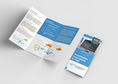 ThreatModeler Brochure adobe aws blue brochure clean cloud graphic design graphicdesign illustration illustrator modern print printing simple simplicity stationery technology threat web white